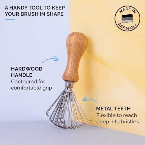 ZEUS Brush Cleaning Rake - Best Hair Removal Tool for Everyday Beard Brush Cleaning & Maintenance (MADE IN GERMANY)