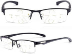 Progressive Multifocal Reading Glasses, Men's Photochromic Transition UV400 Sunglasses,+1.0 to +3.0 Diopter (Color : Black, Size : +1.50)
