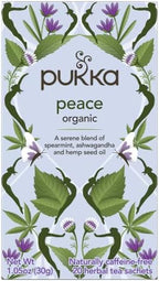 Pukka Organic Tea Bags, Spearmint, Ashwagandha, and Hemp Seed Oil, Peace Herbal Tea, 20 Count (Pack of 3)