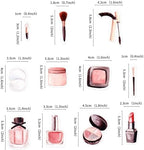 Ercadio 44Pcs Edible Make up Cupcake Toppers Mascara Cosmetics Lipstick Cupcake Picks Perfume Bottle Drink Topper Makeup Birthday Cupcake Decorations Bridal Shower Bachelorette Makeup Party Supplies