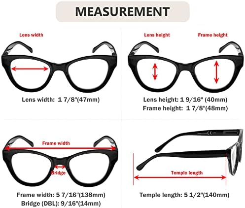 Eyekepper Large Cateye Design Reading Glasses Oversized Readers for Women Reading - Tortoise +2.50