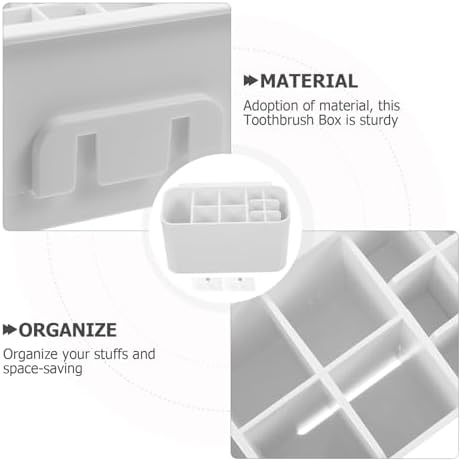 Healifty Toothbrush Holders for Bathroom - Electric Toothbrush Holder Wall Mounted with 6 Toothbrush Slots, 4 Electric Toothbrush Slots & 1 Toothpaste Slots - Large Capacity Bathroom Organizer