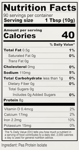 Anthony's Premium Pea Protein, 2 lb, Plant Based, Gluten Free, Unflavored, Vegan, Keto Friendly, Made from Peas