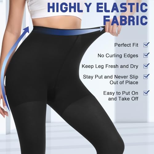 beister Medical Compression Pantyhose for Women & Men, 20-30mmHg Graduated Support Tights, Opaque Footless Waist High Compression Stockings & Leggings for Varicose Veins, Edema, Flight, DVT