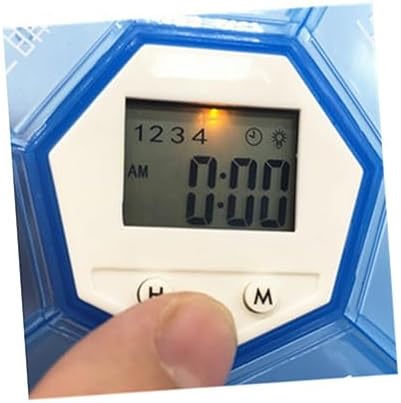 FOMIYES Portable 7-Compartment Alarm Clock Medication Reminder Box Electronic Pill Organizer for Daily Use for Patients and Vitamins