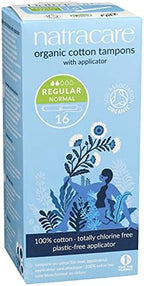 Natracare Organic Cotton Regular Tampons with Cardboard Applicator, (16 Pack, 192 Tampons Total)