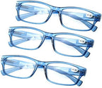 MODFANS Set of Reading Glasses 2.75 for Men Women Readers with Comfortable Spring Hinge Stylish Look with Pouch