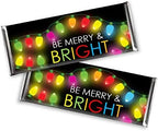 Christmas Candy Bar Wrappers for Chocolate Bar Favors - Merry and Bright - for Christmas Holiday Party, Office, School, Teacher, Stocking Stuffer (Set of 12) Candy Not Included