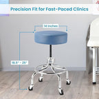 Blue Medical Stool, Adjustable Height Rolling Doctor Stool, 300 lbs. Weight Capacity