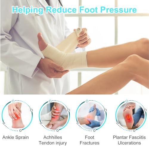 Offloading Walking Boot Inflatable Walker Fracture Boot for Heel Pain or Ankle Sprained Medical Short Air Cam Walker Brace for Fracture, Achilles Tendon Injury, Ulcerations (Medium)