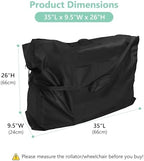 Rollator Travel Bag 600D Waterproof Wheelchair Carry & Travel Bag for Rollator Walkers & Transport Chairs Folding Walker Accessories Portable Walker Bags 35" L x 9.5" W x 26" H Black