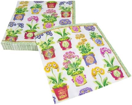 Caspari Primroses Paper Luncheon Napkins - 20 Per Package