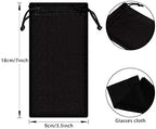 Frienda 12 Pcs Microfiber Sunglasses Pouch Soft Glasses Case Bags Eyeglasses Sleeve with 2 Cleaning Cloth and Drawstring(Black, Gray and Blue)