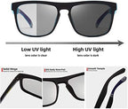 Photochromic Polarized Driving Sunglasses Men Square Matte Frame Eyewear Outdoor Sport Cycling UV Protection Glasses