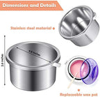 Wax Warmer Inner Pot for Hair Removal with 500 ml Capacity, 14 oz Hair Remover Machine, and 200 Wax Applicator Sticks