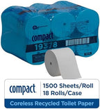 Georgia-Pacific Compact Coreless 2-Ply Recycled Toilet Paper by GP PRO (Georgia-Pacific), 19378, 1,500 Sheets Per Roll, 18 Rolls Per Case