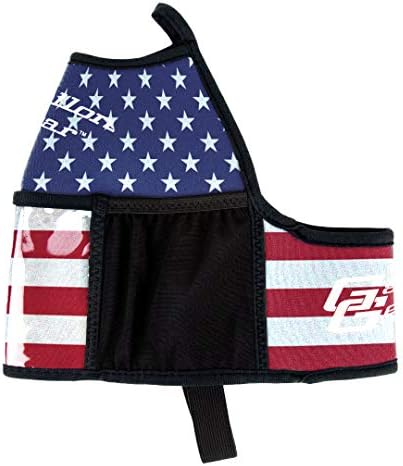 1 Gallon Large Water Bottle with Cover - BPA Free Plastic, Reusable Water Jug and Neoprene Cooling & Insulated Carrier with Storage Pockets (Black w/American Flag Cover)