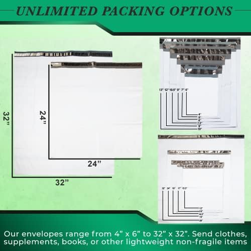100 Pack Secure Seal White Poly Mailers Shipping Bags - Safe Shipping with 10x13 Mailers Poly Bags - E-Commerce Poly Bags for Shipping - Self Sealing 2 Mil Poly Shipping Envelopes