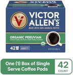 Victor Allen's Coffee Organic Peruvian, Medium Roast, 42 Count, Single Serve Coffee Pods for Keurig K-Cup Brewers