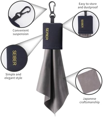 Glasses Cleaner Cleaning Cloth Keychain,Reusable Microfiber Clean Cloths Wipes with Portable Pouch for Eyeglass Lens Sunglasses Jewelry Electronics,Black,2pcs