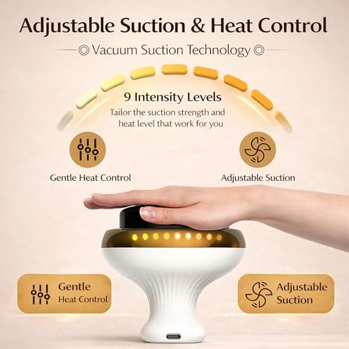Cellulite Massager - Electric Gua Sha Device for Cellulite Massage Tool, 9 Suction Levels & Heating, Handheld Massagers, Deep Massage, Firmer for Legs Arms & Belly Body (ONE)