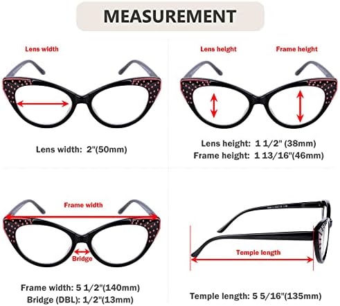 Eyekepper 5-pack Cat Eye Reading Glasses Women Readers +3.50