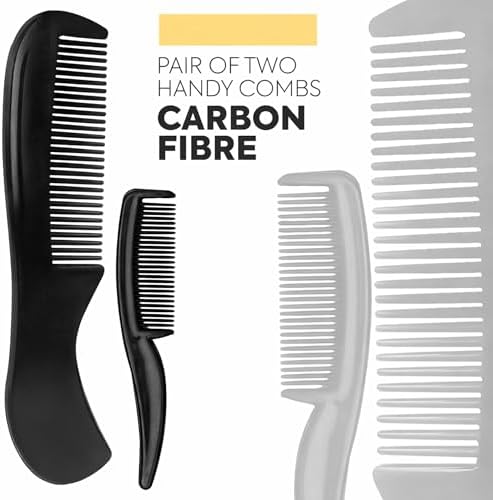 Beauty & Crafts 5” Professional Beard & Mustache Scissors for Men | German Stainless Steel Beard Trimming Shears with 2 Mustache Combs & Premium Pouch for All Facial Hair (Black)