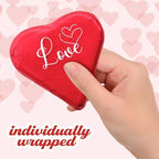 Fathers Day Chocolate Hearts, Pack of 18 Heart Shaped Chocolates Individually Wrapped, Ideal heart chocolate bulk for Fathers Day, Classroom Exchanges and Sharing with Friends.