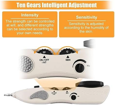 TsoLay Electric Acupuncture Pen, Rechargeable Digital Meridian Massage Pen with 3 Massage Heads, 10 Gears are Adjustable, for Muscles Back, Foot, Neck, Shoulder, Leg Pain Release