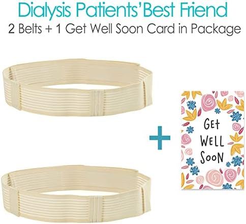 [2 Pack] PD Dialysis Belt Breathable Peritoneal Dialysis Accessories Peg J Tube Catheter Belts Holder Feeding Tube Supplies for Stomach Women Men Adults Beige