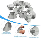 10 PCS Hearing Aid Domes Silicone Ear Tips,Universal Fit Replacement Ear Standard Receiver Tulip Domes Split Ear Rub Piece Comfortable Hearing Amplifier Kit,Perfect for Open Air (Open fit,Dark Gray）
