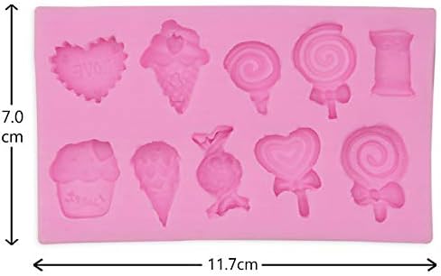 2Pcs Ice Cream, Candy, Lollipop Shape Silicone Molds ForPudding,Pan Muffin,Impression Mats Baroque Fondant,Chocolate,Ice Cube,Cookie Pastry Pies,Cake Cup,Cake Decoration,Handmade Soap