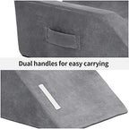 LightEase Memory Foam Leg Support and Elevation Pillow w/Dual Handles for Surgery, Injury, or Rest