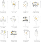A Little piece of Heaven Baby Shower Cupcake Toppers White Heaven Theme Birthday Cake Decorations 48PCS Baby Bottle Bodysuit Cupcake Pick for Heaven Sent Moon Cloud Baby Shower Supplies