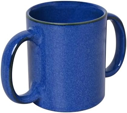 HealthGoodsIn Dual Handle Mug (Double Grip Mug) to Aid Tremors, 11.83 US Fl. Oz. (350 Ml) (Elegant Blue)