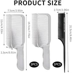 2 Pcs Fading Comb, Men's Hair Cutting Tool Gradient Design,Professional Hair Cutting for Man, with Pointed Tail Combs for Home Salon Hairdresser Styling Tools (Gray)