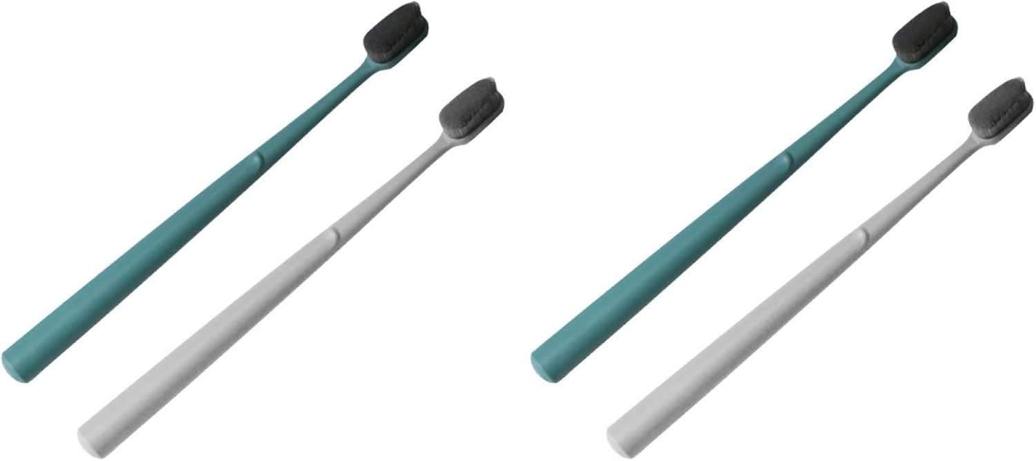 minkissy Soft Bristle Adult Toothbrush with Ergonomic Handle Portable Manual Toothbrush for Travel Daily Oral Care Nylon Bristle