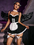 Avidlove Sexy Lingerie for Women Sexy Contrast Lace Maid Lingerie Dress Halloween Costumes Sets(5pack)