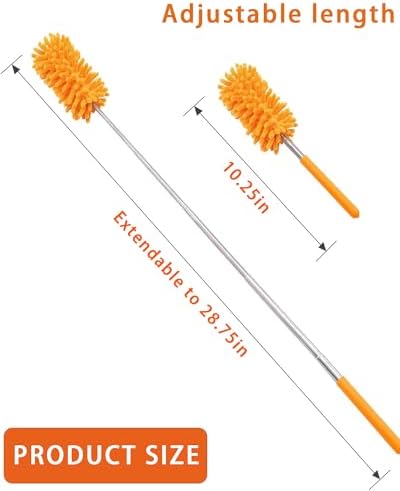 Microfiber Duster with Extendable Pole – Hand Washable & Detachable Cleaning Tool with Replaceable Heads for Home, Car, Office, Furniture & Ceiling Fans