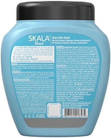 SKALA Expert Mais Cachos 2 in 1 Treatment Cream & Leave In Conditioner for Curly Hair, Vegan Hair Mask, Shea Butter & Castor Oil, Deep Hydration Mask, Softening & Smoothing, Anti Frizz Formula, 1000g