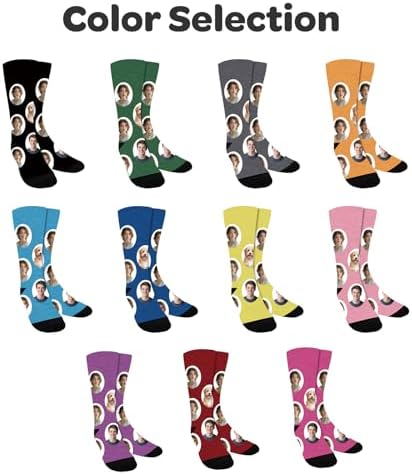 Bemaystar Custom Socks with Photo,Personalized Gifts for Men,Personalized Socks for Him Her