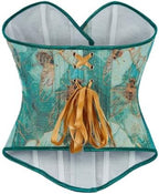 Sexy Corset Tops for Women Renaissance Floral Bustier Overbust Boned Strapless Lingerie Open Back Lace Up Shapewear