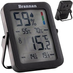 Brannan Max Min Thermometer Room Indoor Humidity Meter Hygrometer - Accurate Room Temperature Maximum Minimum Thermometer Recording Temperature Digital Display to Monitor House Home Office Nursery