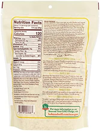 Bob's Red Mill Gluten Free Tropical Muesli, 14oz (Pack of 4) - Gluten Free, Non GMO, Whole Grain, Kosher