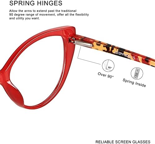 ANDWOOD Blue Light Blocking Glasses Women Bluelight Blocker Computer Cateye Clear Cat Eye Eyeglasses Frame AR003