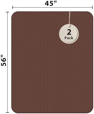 Hide Stains Washable Waterproof Bed Pads 45x56 Inch (2 Pack), Extra Large for Incontinence, Bed Wetting, and Pet Protection, Brown Ideal for Elderly, Adults, Kids and Pets