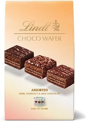Lindt Choco Wafer Assorted Sharing Box 138g - Milk, Dark, and Hazelnut Chocolate