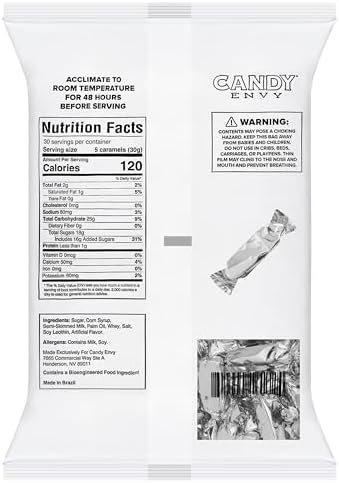 Candy Envy - Individually Wrapped Caramels - Silver Wrapper - 2 Pound Bulk Silver Candy