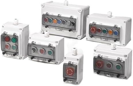 AC220V Outdoor Waterproof Button Control Switch Box Emergency Stop Start Indicator Light self-Recovery Switch Junction Box (Color : 8)