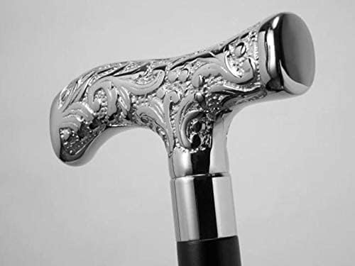 Antique Brass Walking Stick Deluxe Walking Cane Beautiful Brass Silver Handle Walking Stick for Men and Women Gifts